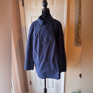 J. Jill Women’s 100% Cotton Navy Blue Double-Breasted Pea Coat size x-large